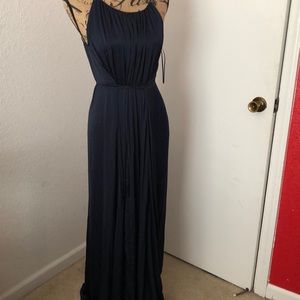 Blue silk maxi dress